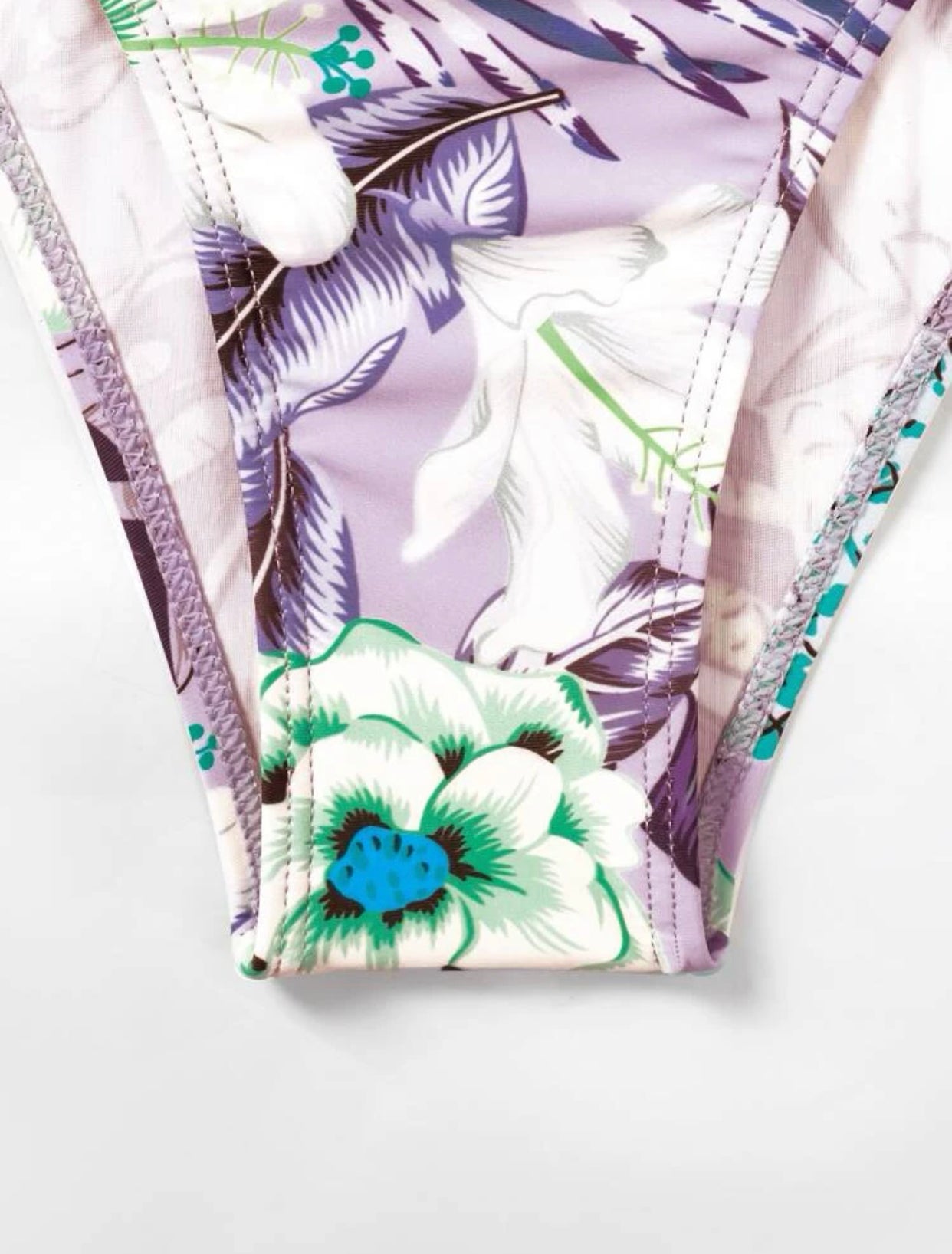 Random tropical print cut out one piece swimsuit