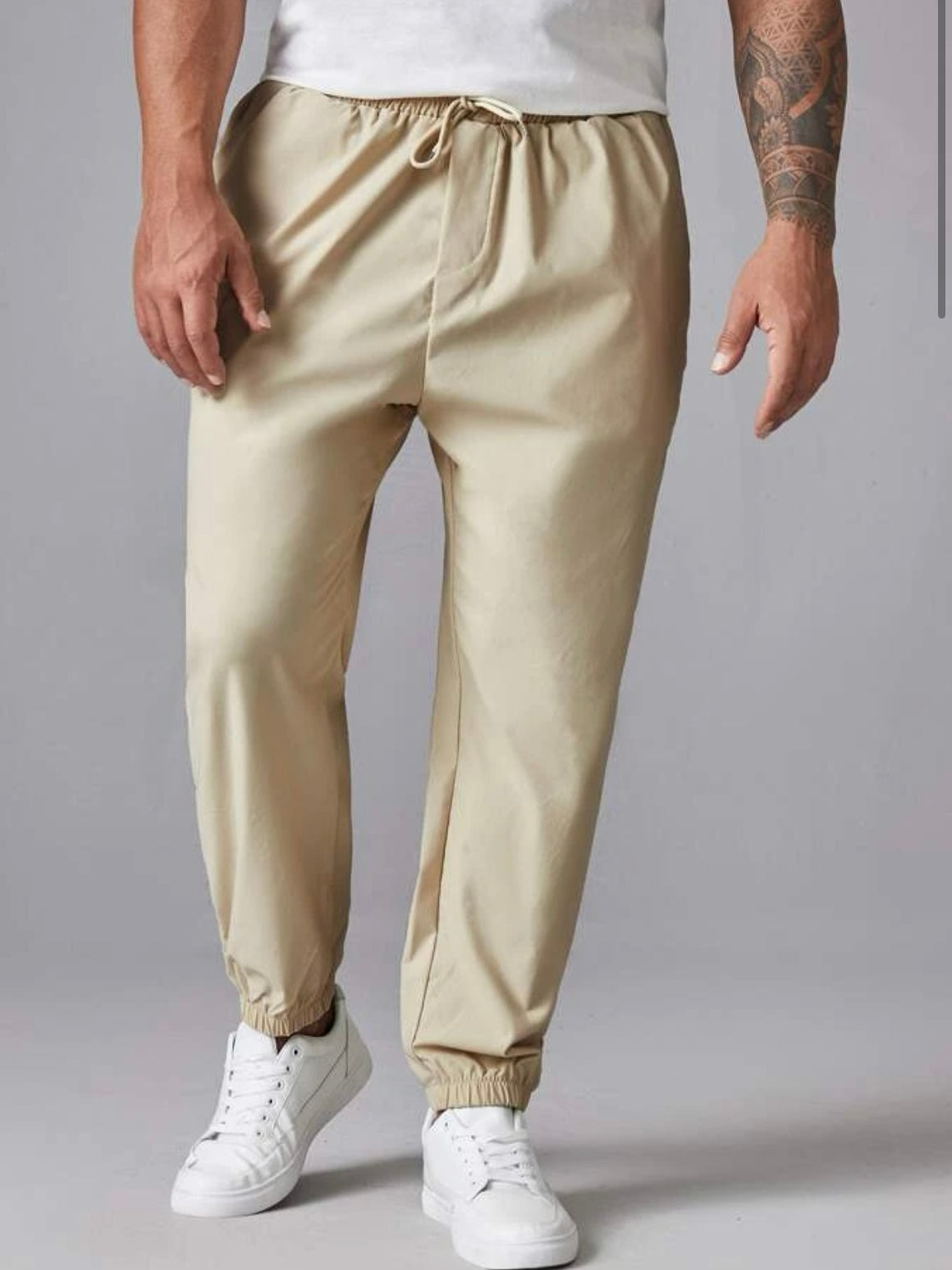 Extended sizes men 2pcs Tie waist pants