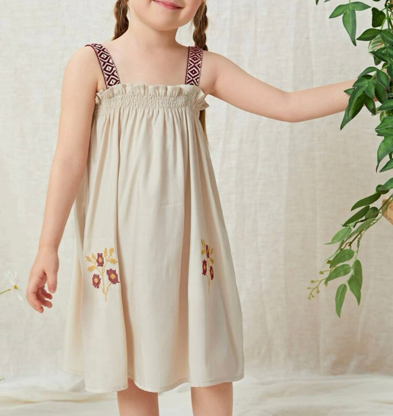 Toddler Girls Confetti Heart Print Flutter Sleeve Tie Side Ruffle Hem Dress