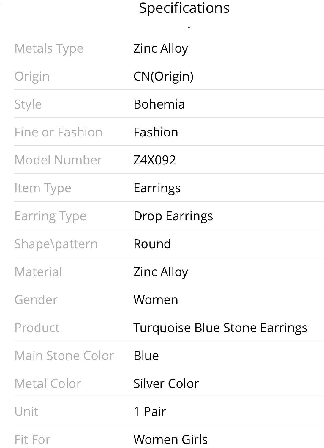 Tibetan Hollow Oval Blue Beaded Stone Earrings