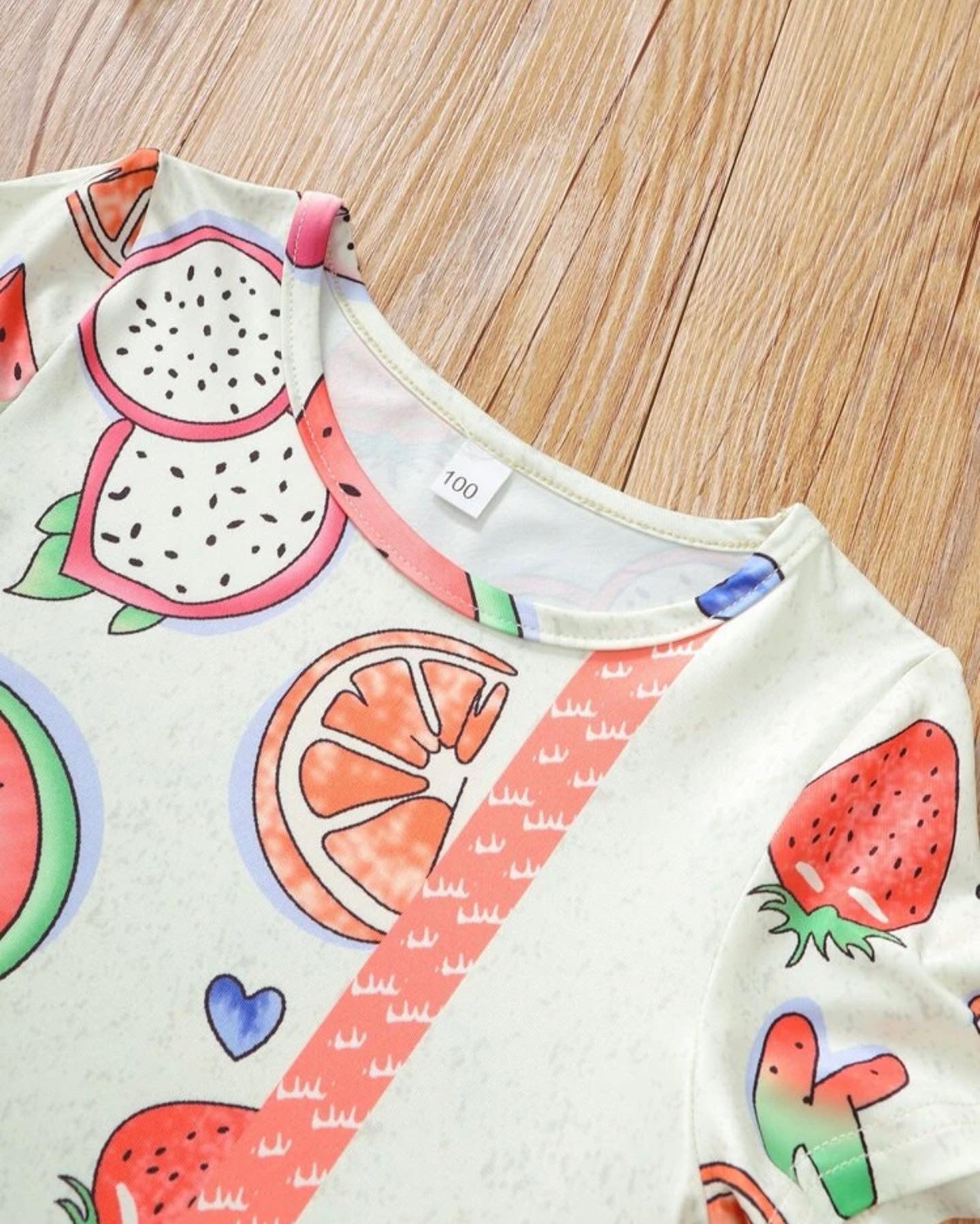 Toddler girls fruit & letter graphic dress