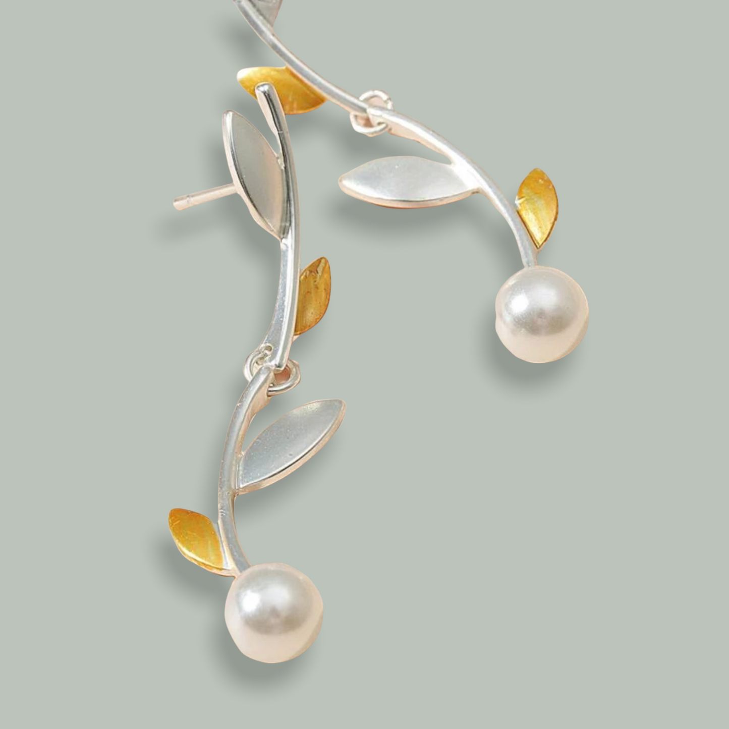 Faux pearl decor drop earrings