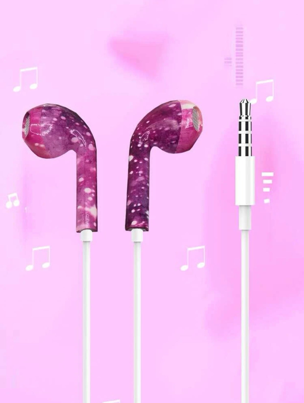 Watercolor pattern wired earphone