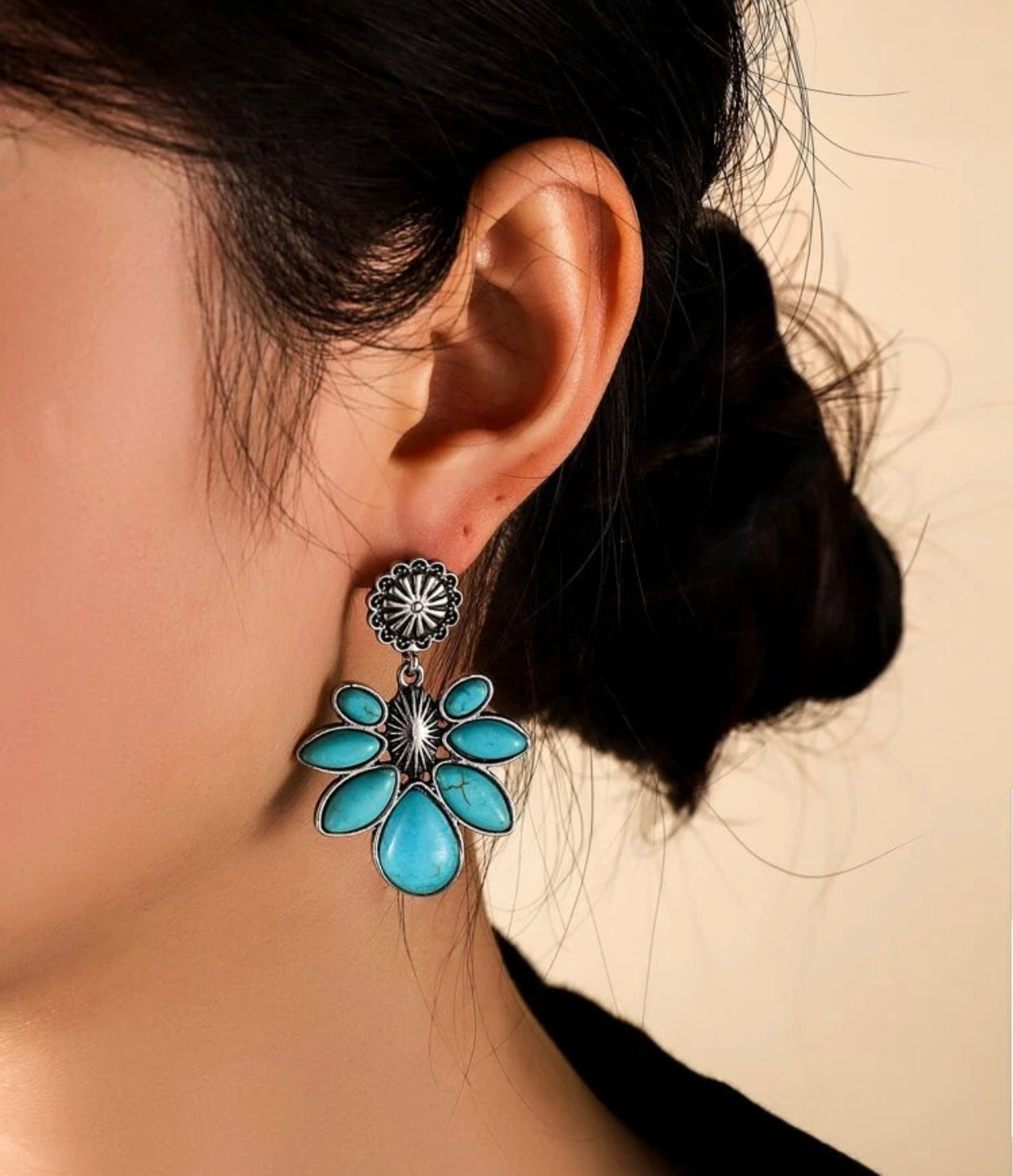 Wonderful turquoise decor drop earrings - Christina’s unique boutique LLC