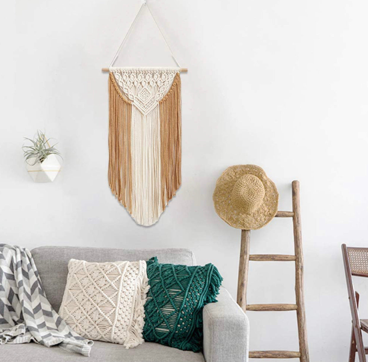 Macrame Wall Hanging Tapestry Hand-Woven Bohemian Style Cotton Rope - Christina’s unique boutique
