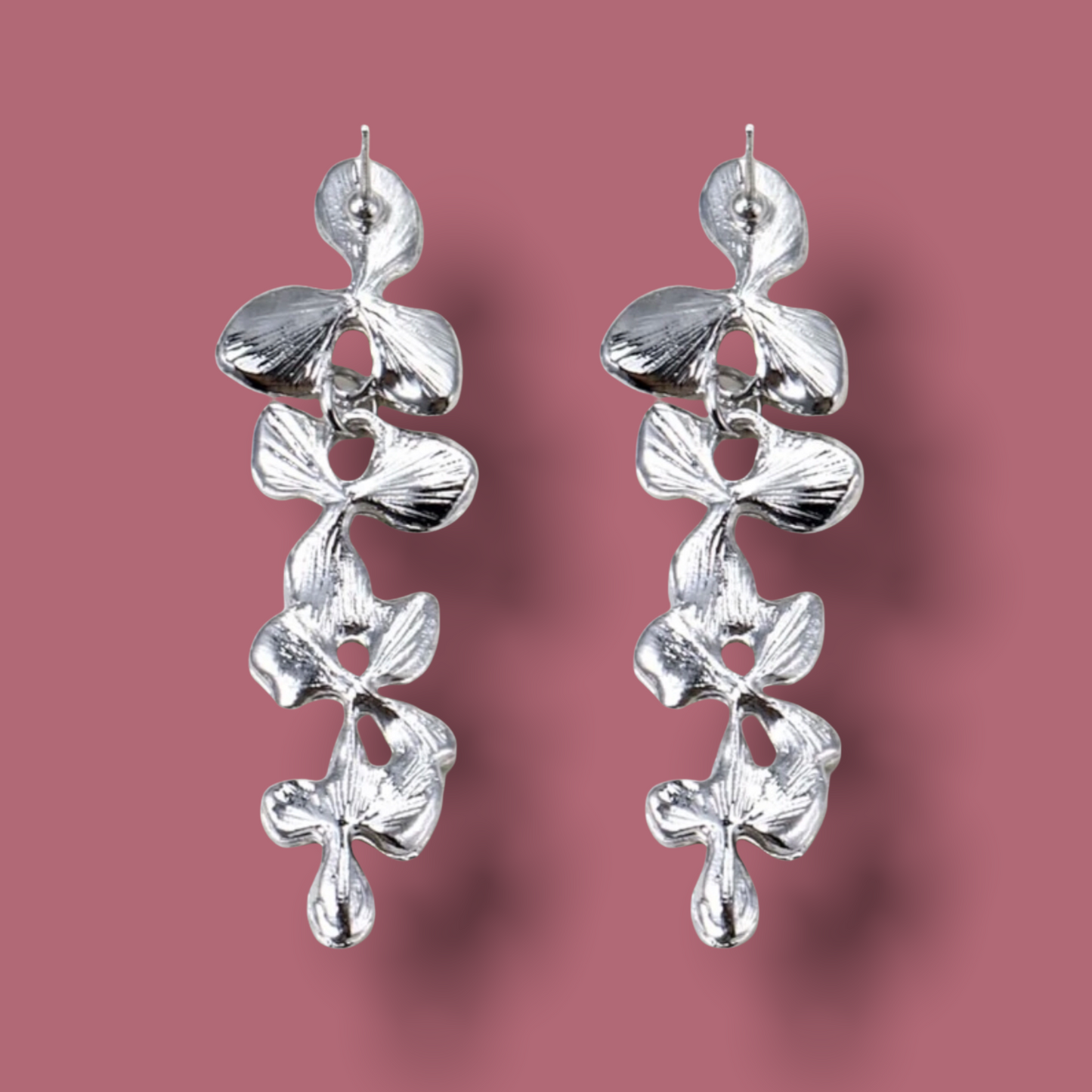 Flower design drop earrings