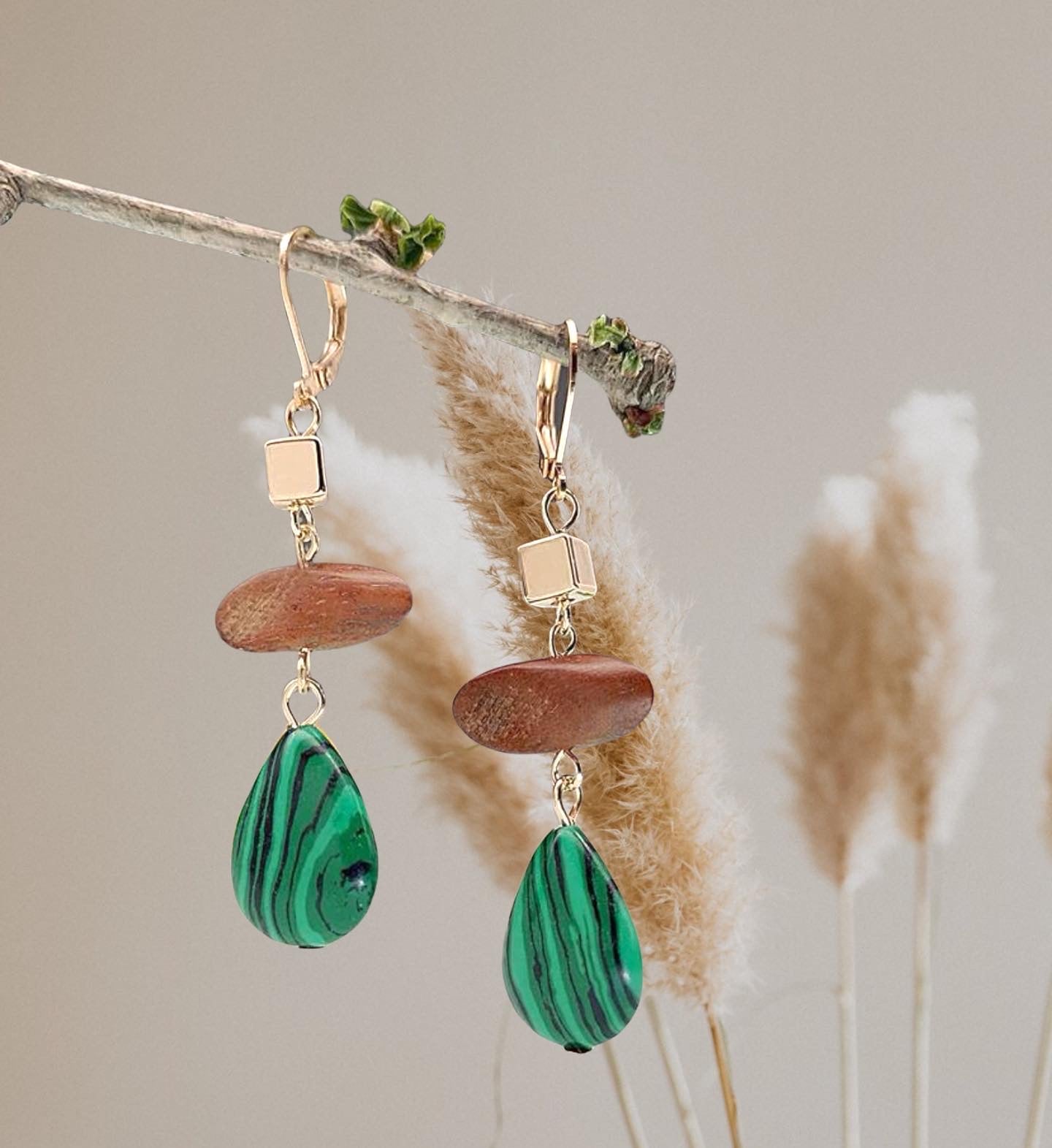 Geometric & water drop earrings