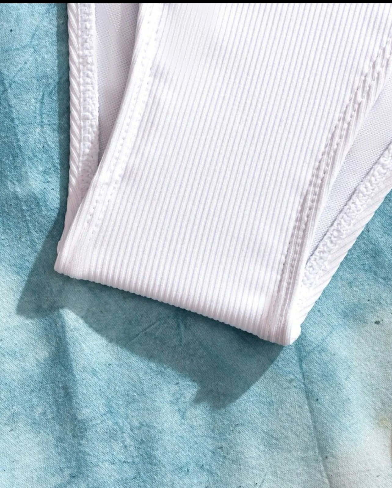 Ring linked contrast mesh cover up top with bikini bottom