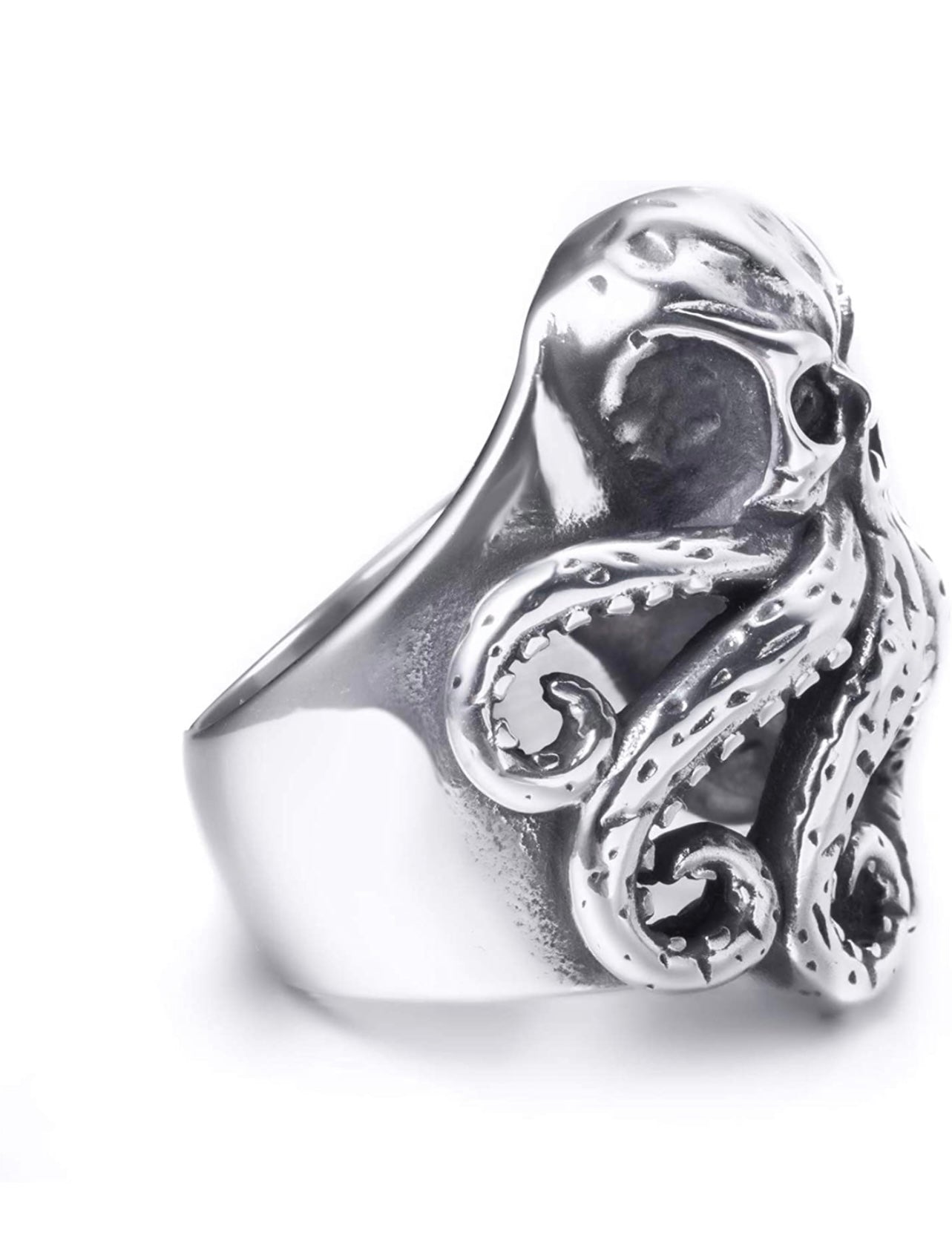 Stainless Steel Rings for Men Viking Bear Man Warrior Silver Black Titanium Biker Ring Charm Jewelry
