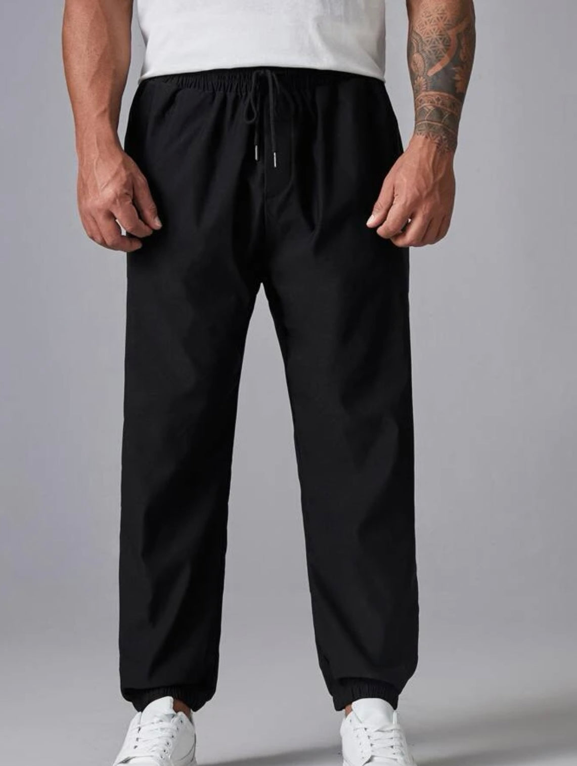 Extended sizes men 2pcs Tie waist pants