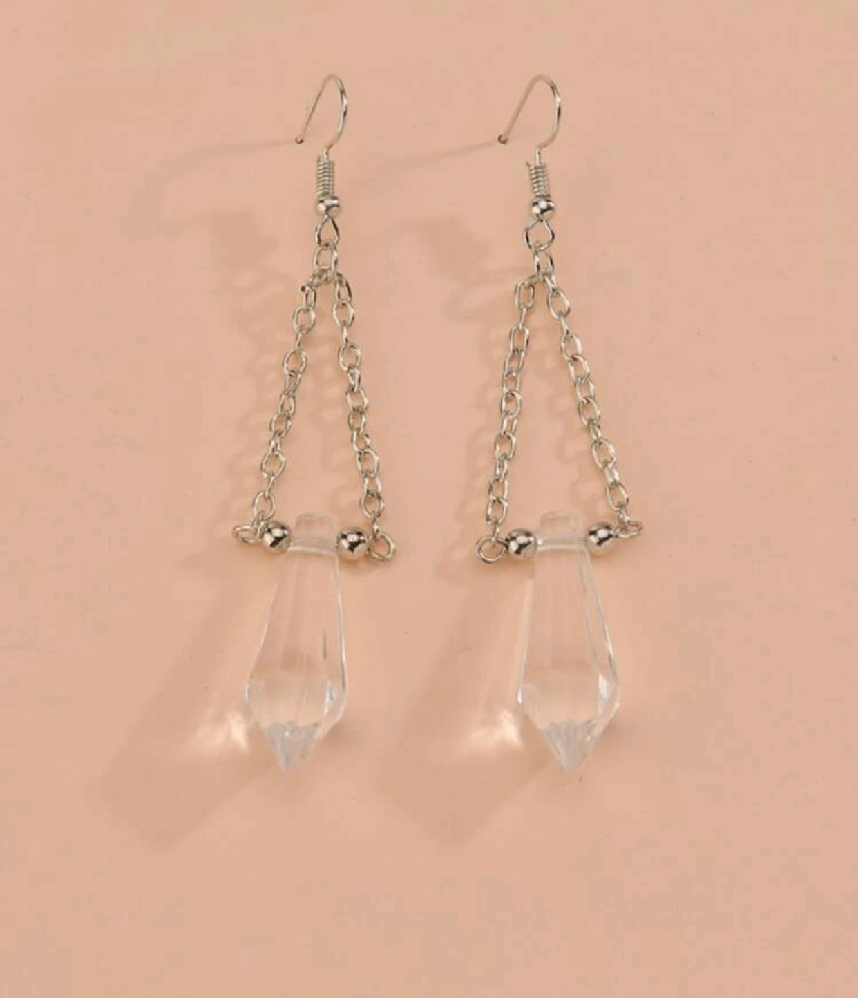 Clear geometric dangle earrings