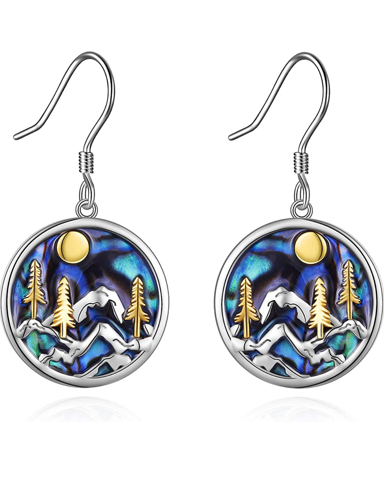 Mountain Earrings Sterling Silver Abalone