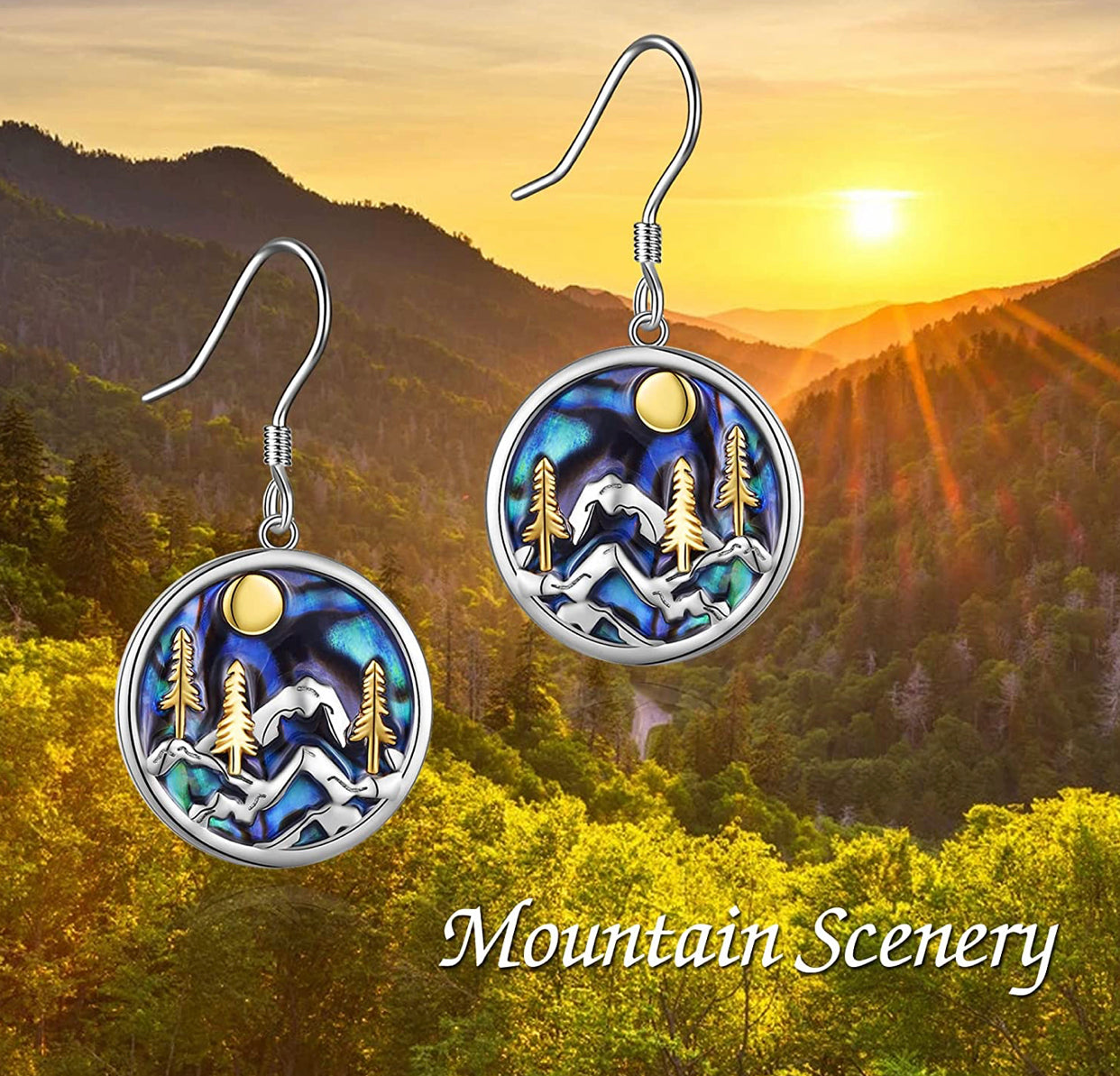 Mountain Earrings Sterling Silver Abalone