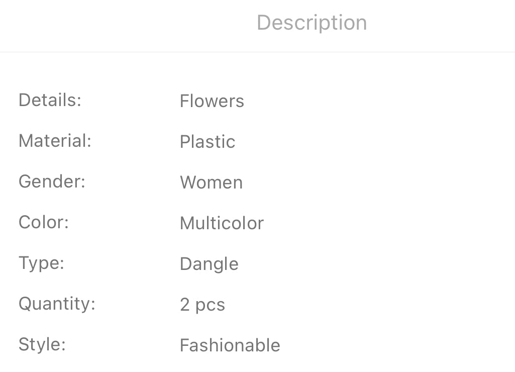 Flower decor drop earrings