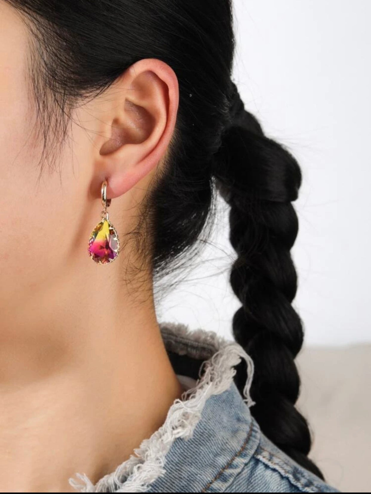 Zircon decor Waterdrop earrings