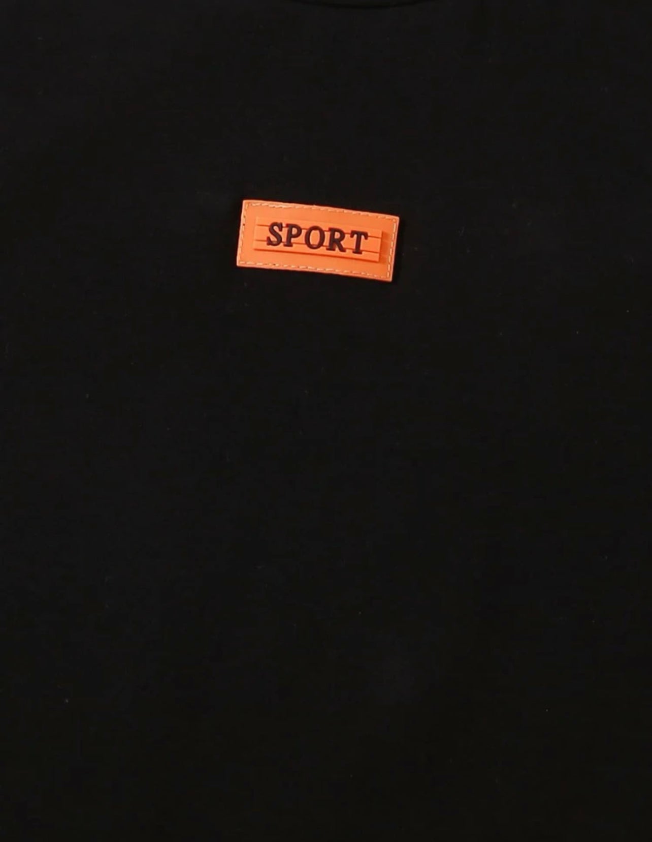 Boys Patched Detail Top & Neon Orange Shorts Set