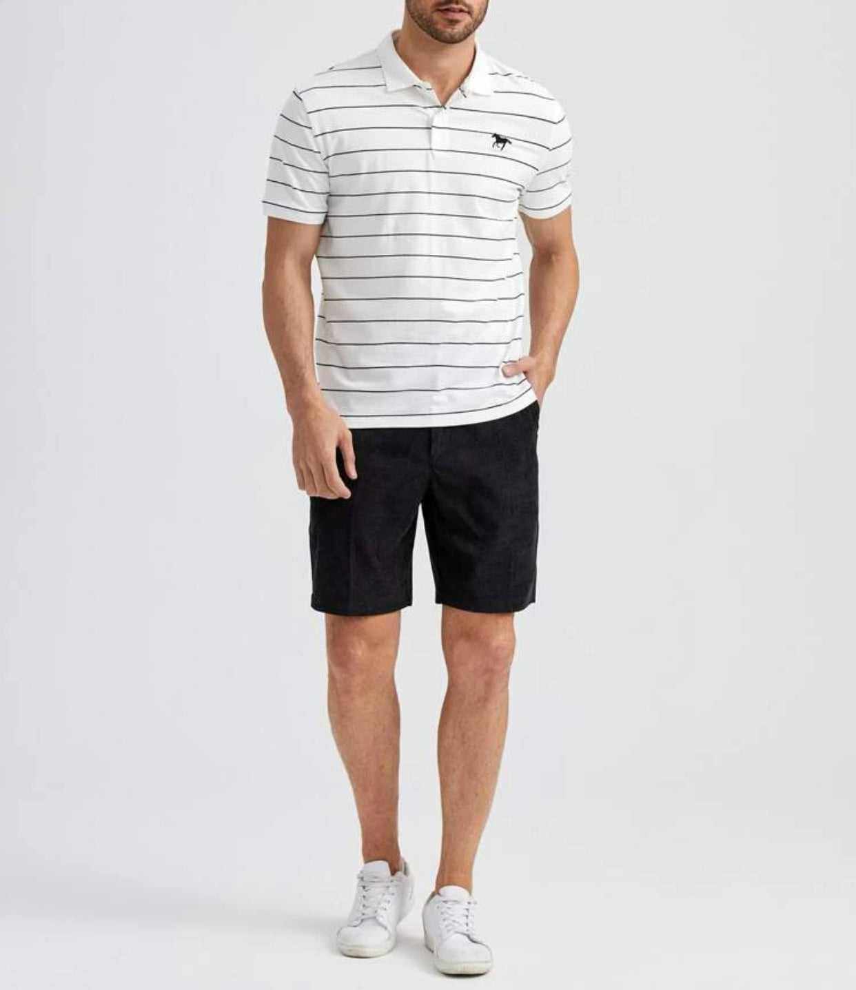 Men solid corduroy bermuda shorts