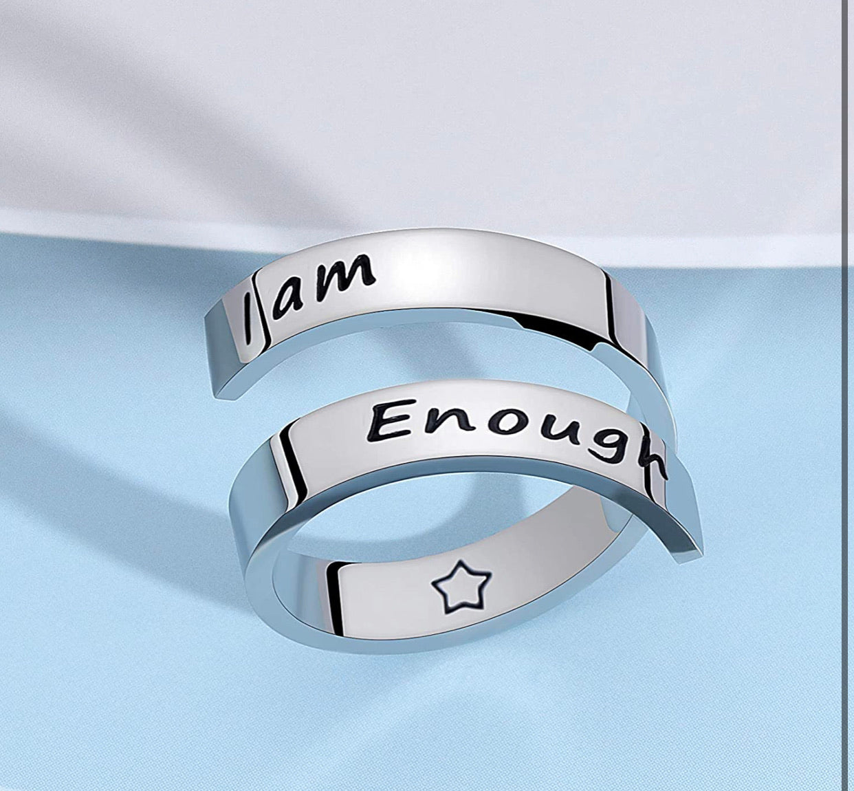 Stainless steel engraved inspirational ring - Christina’s unique boutique LLC