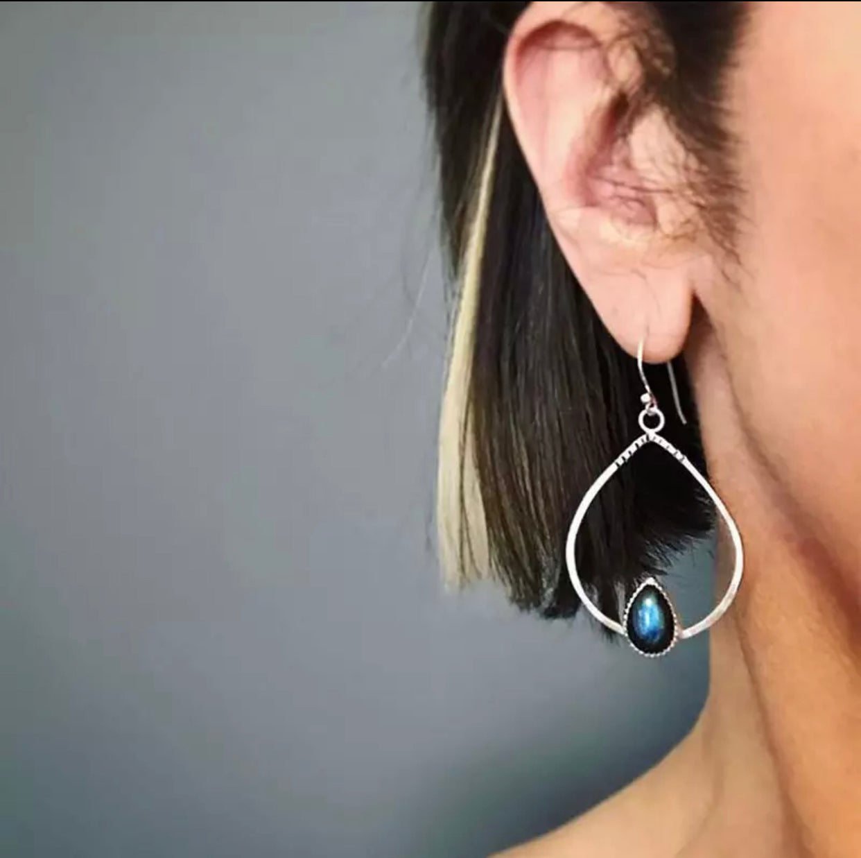 Waterdrop labradorite inspired dangle earrings