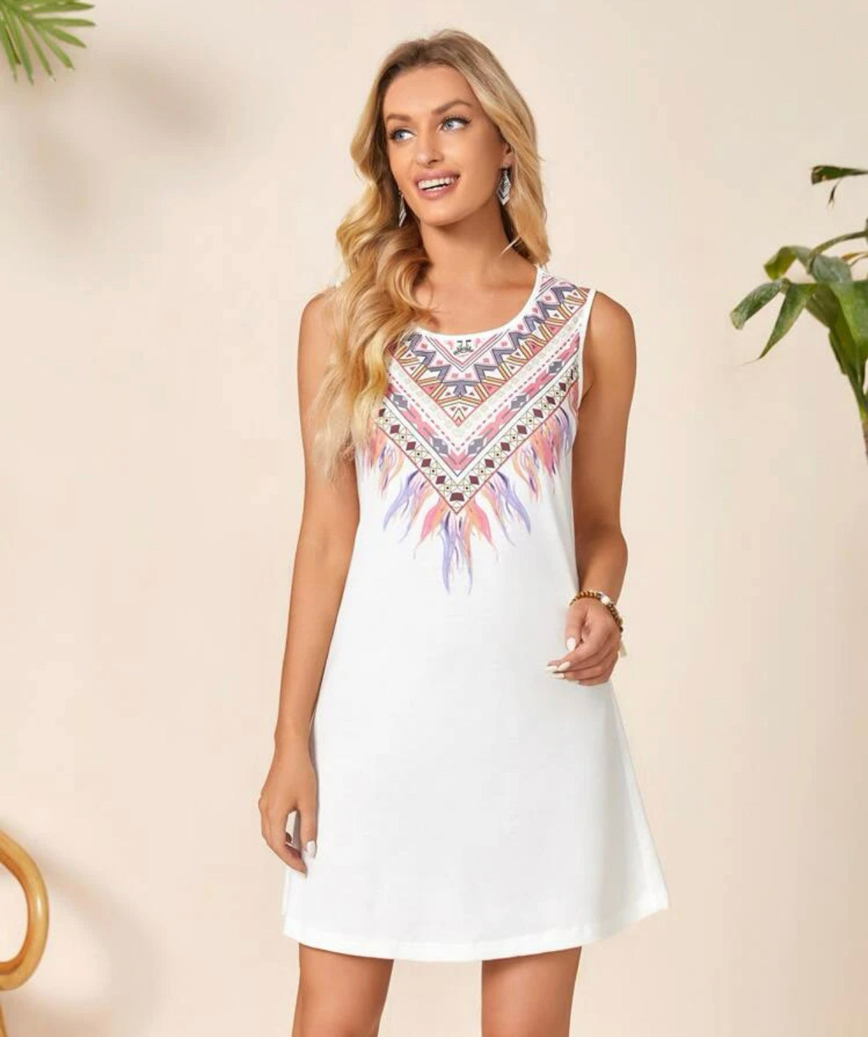 Geo print tank top