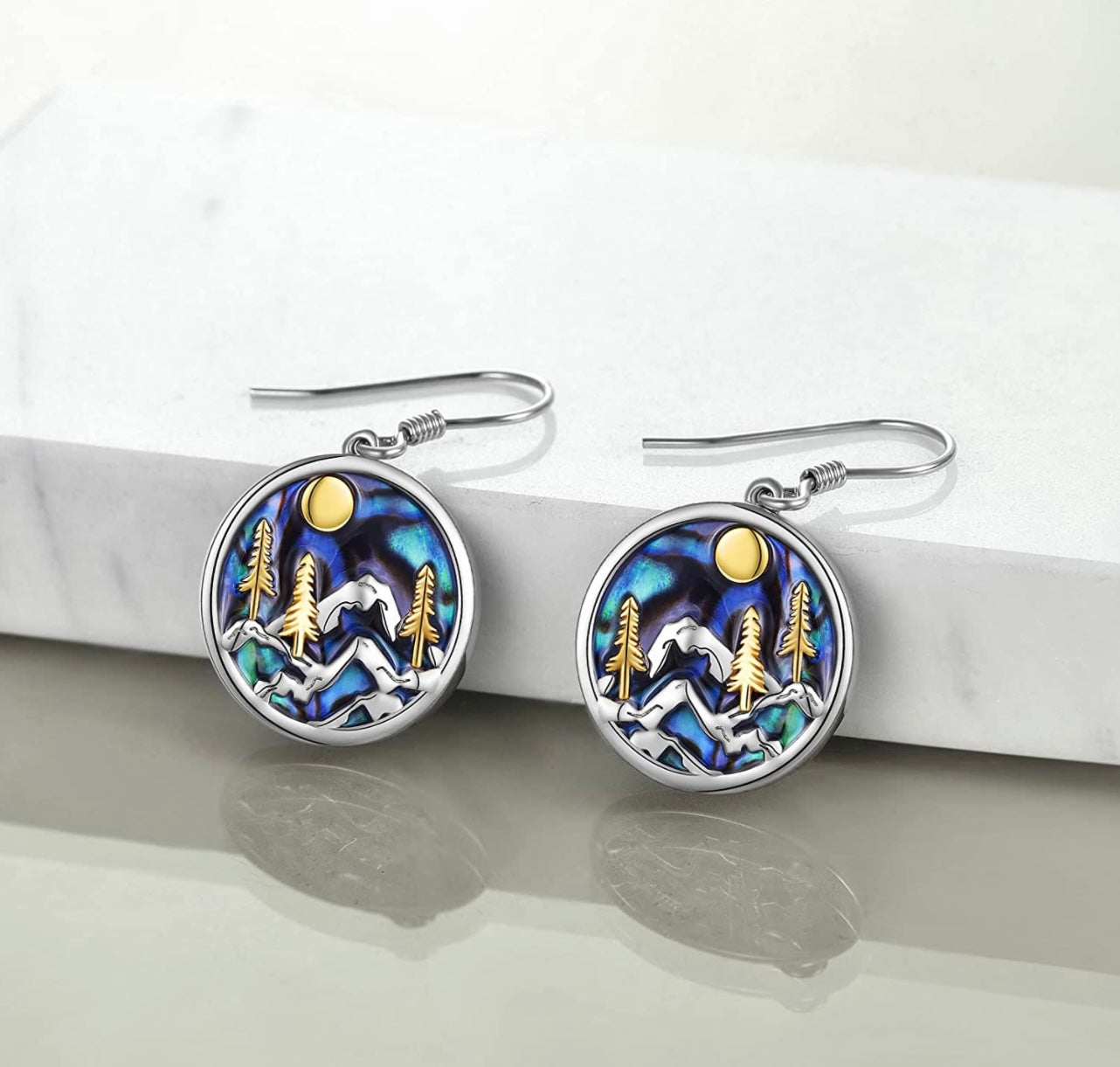 Mountain Earrings Sterling Silver Abalone