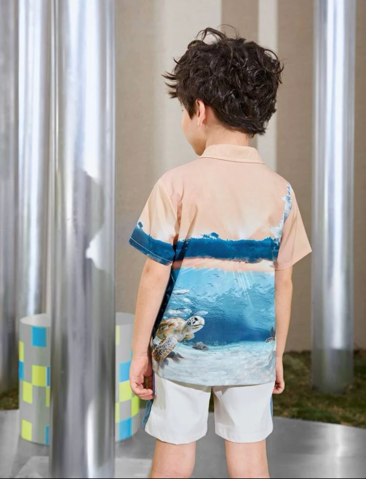Toddler boys sea turtle print shirt