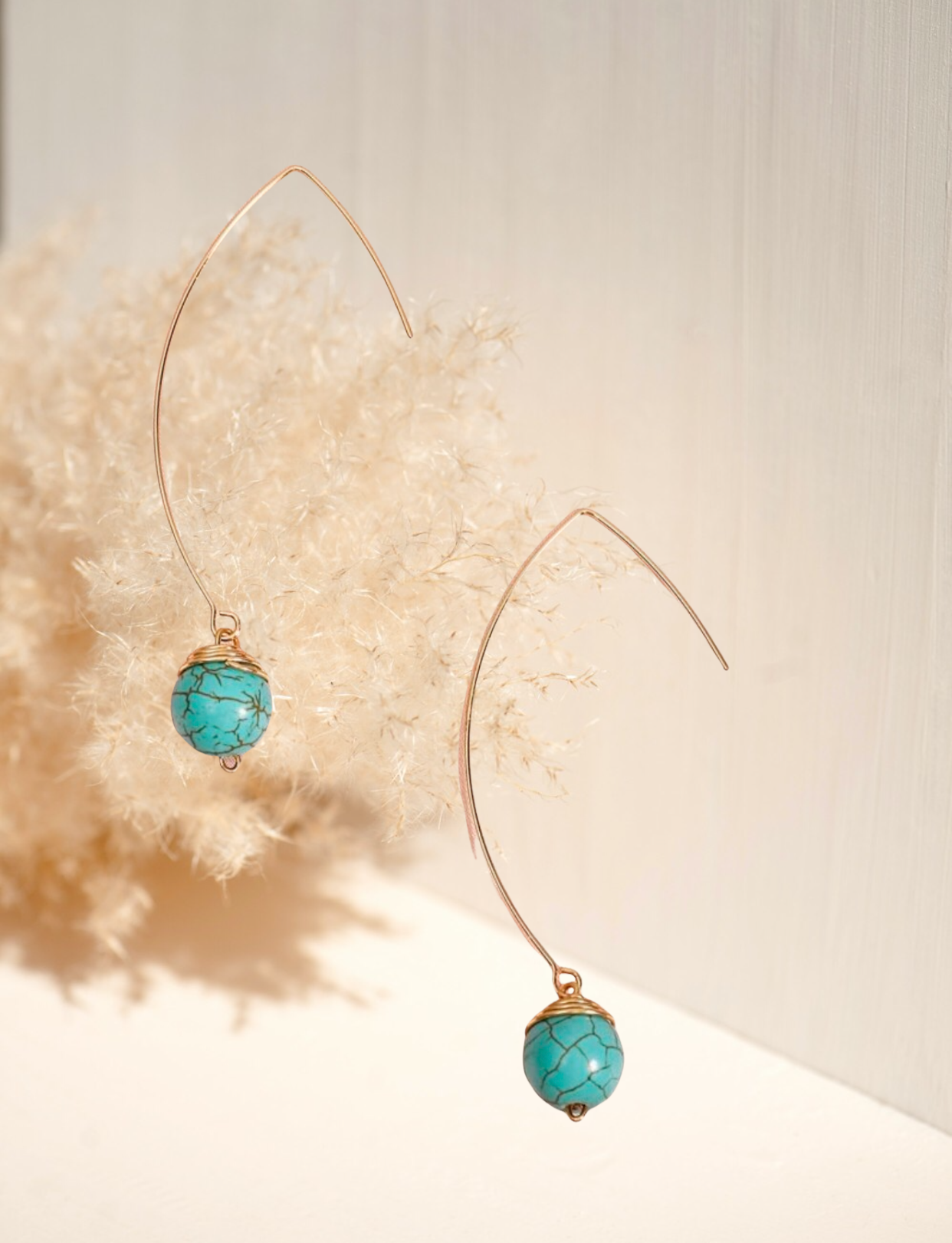 Natural stone drop earrings