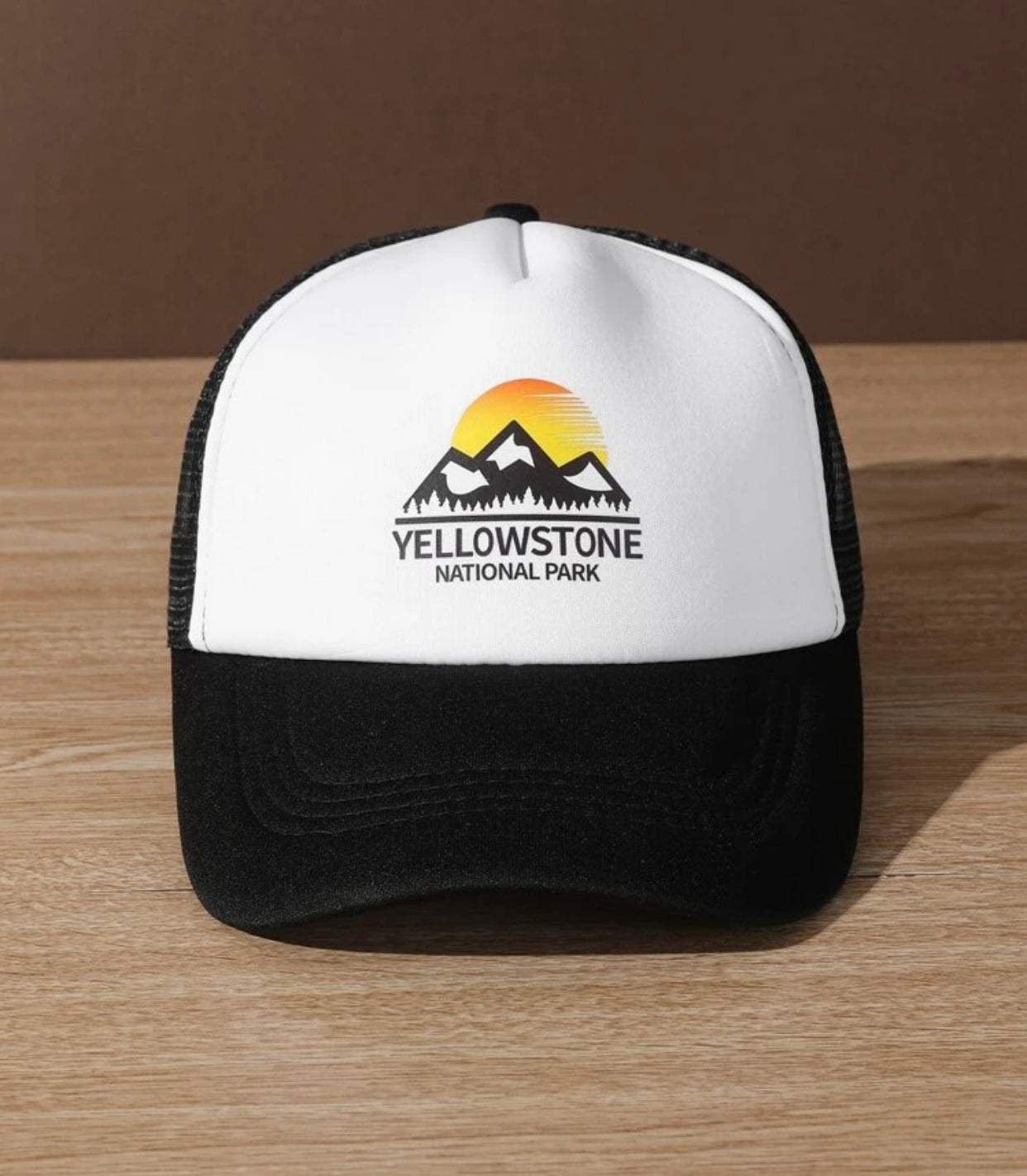 Men’s mountain & letter graphic trucker hat