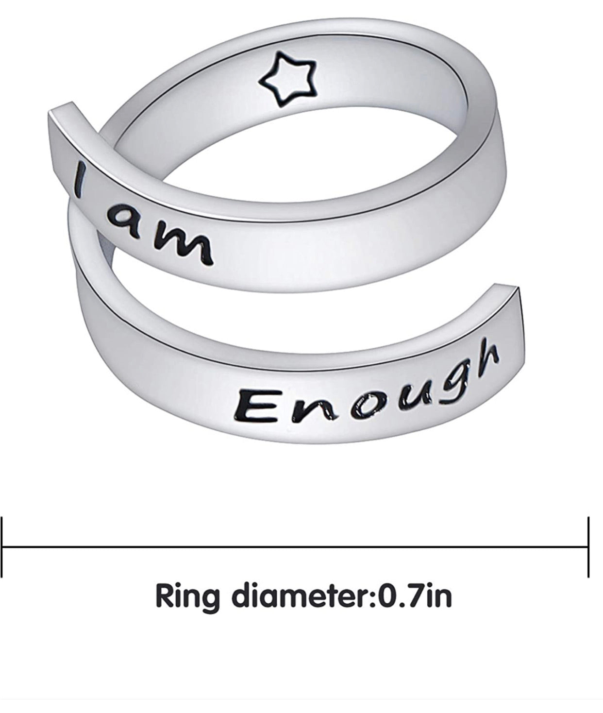Stainless steel engraved inspirational ring - Christina’s unique boutique LLC