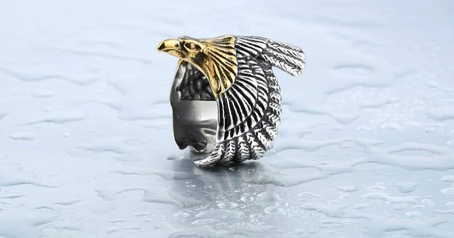 Vintage Silver American US Eagle Stainless Steel Men Ring Size 6-1 - Christina’s unique boutique LLC