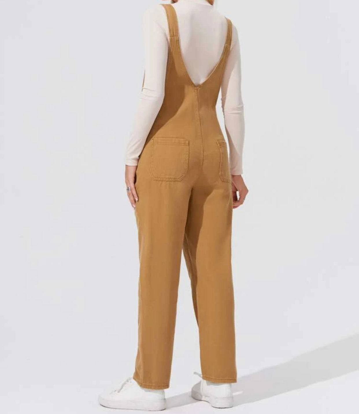 Maternity patch pocket denim overalls without top