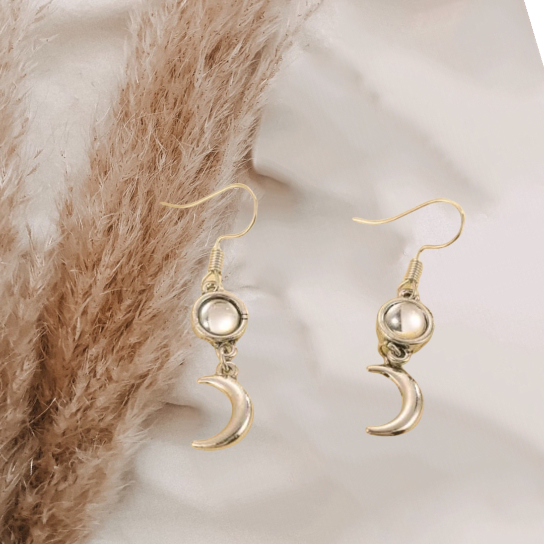 Moon drop earrings