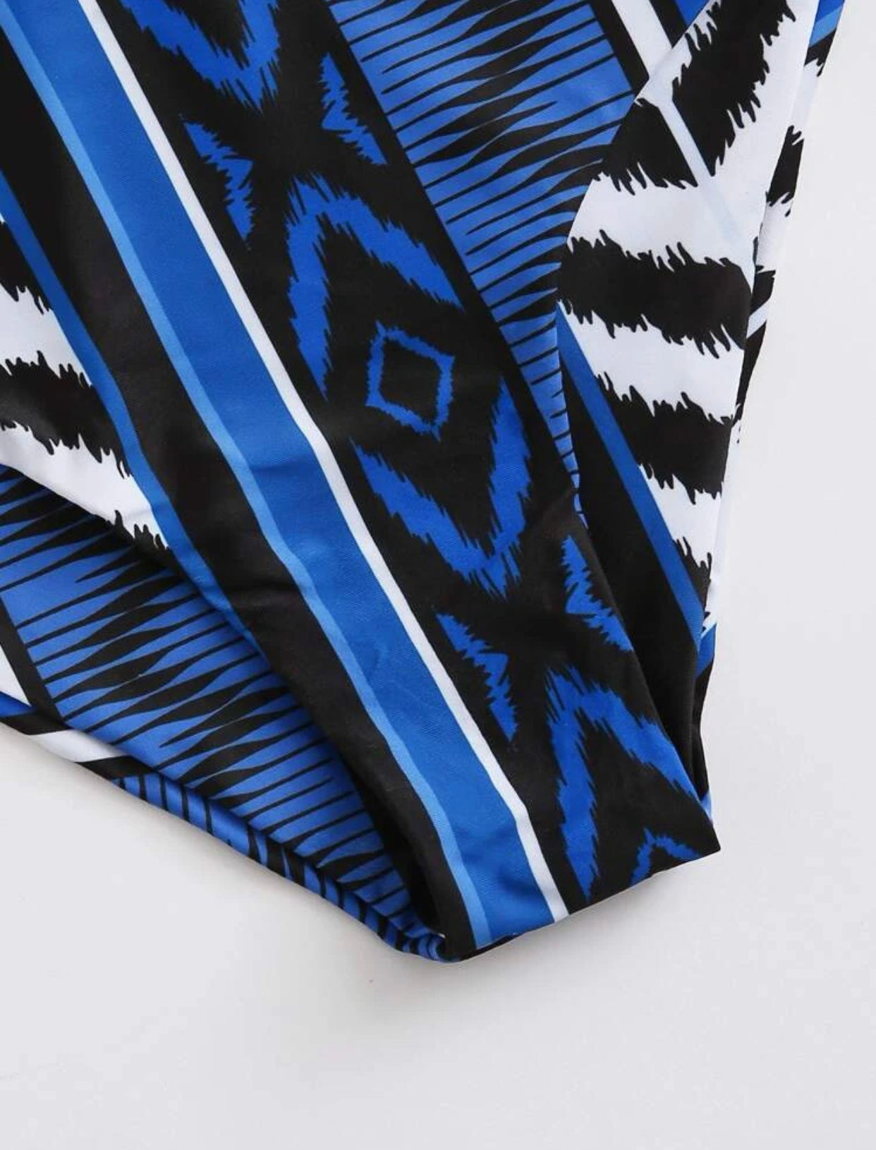 Lace-up back high waisted bikini swimsuit