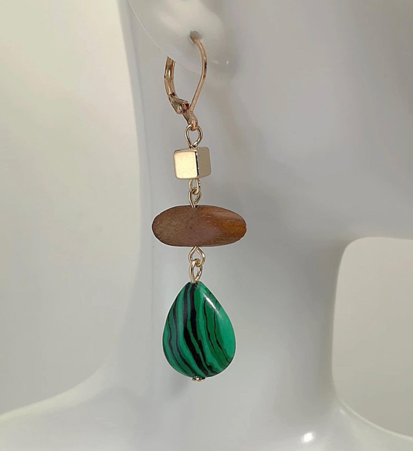 Geometric & water drop earrings
