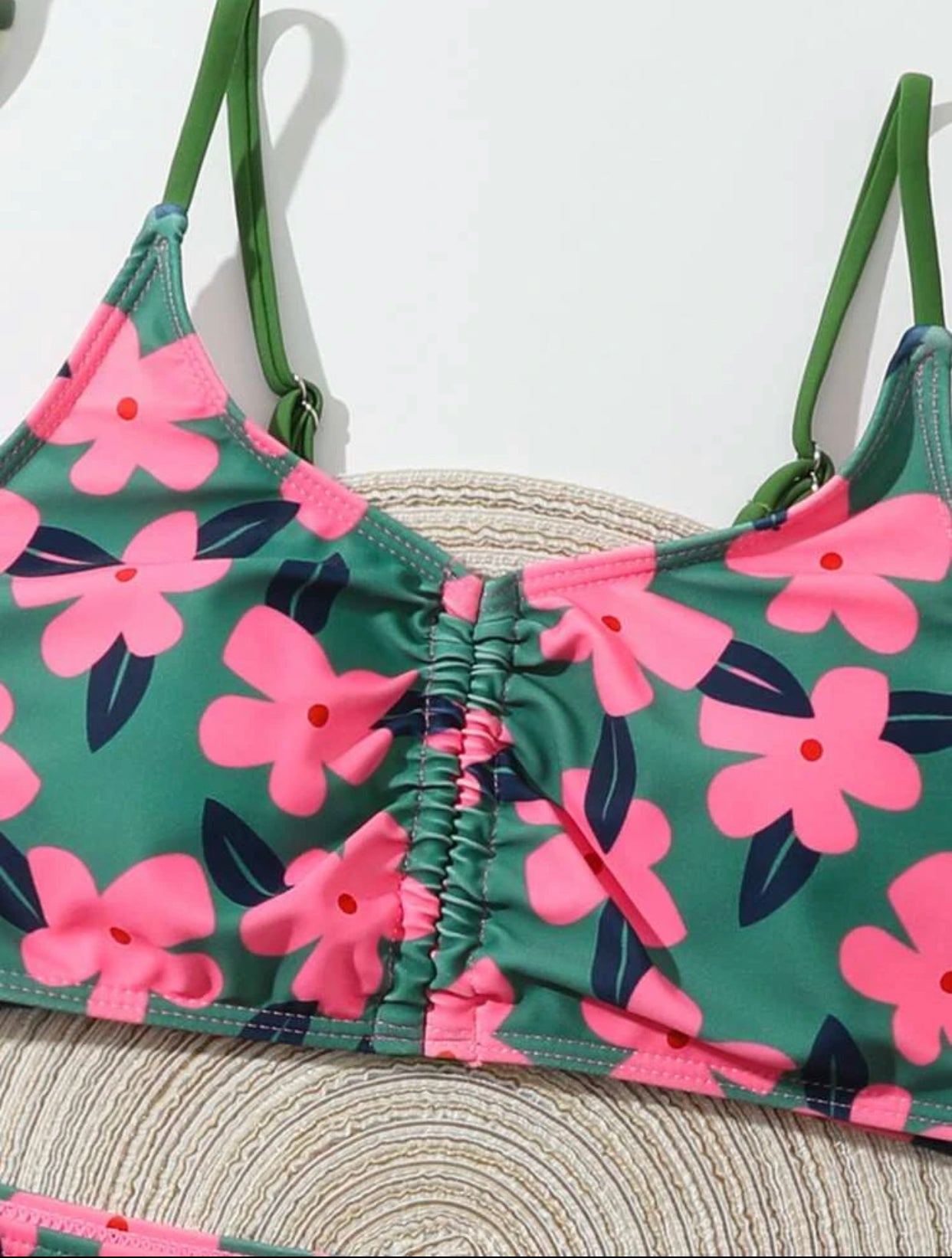 Teen girls random floral print bikini swimsuit