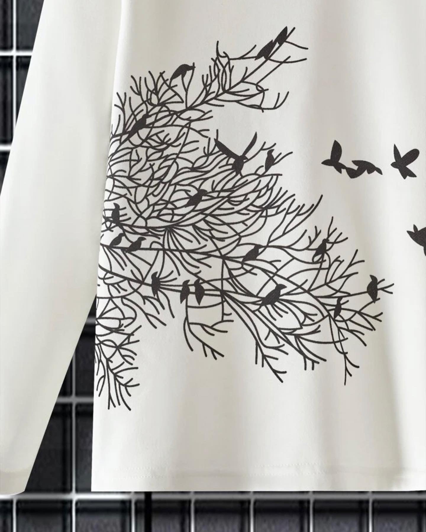Boy’s tree and bird print tee & drawstring waist pants