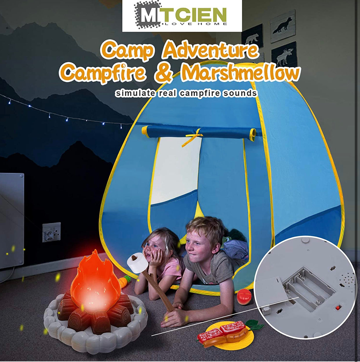 Kids Camping Play Tent with Toy Campfire - Christina’s unique boutique LLC