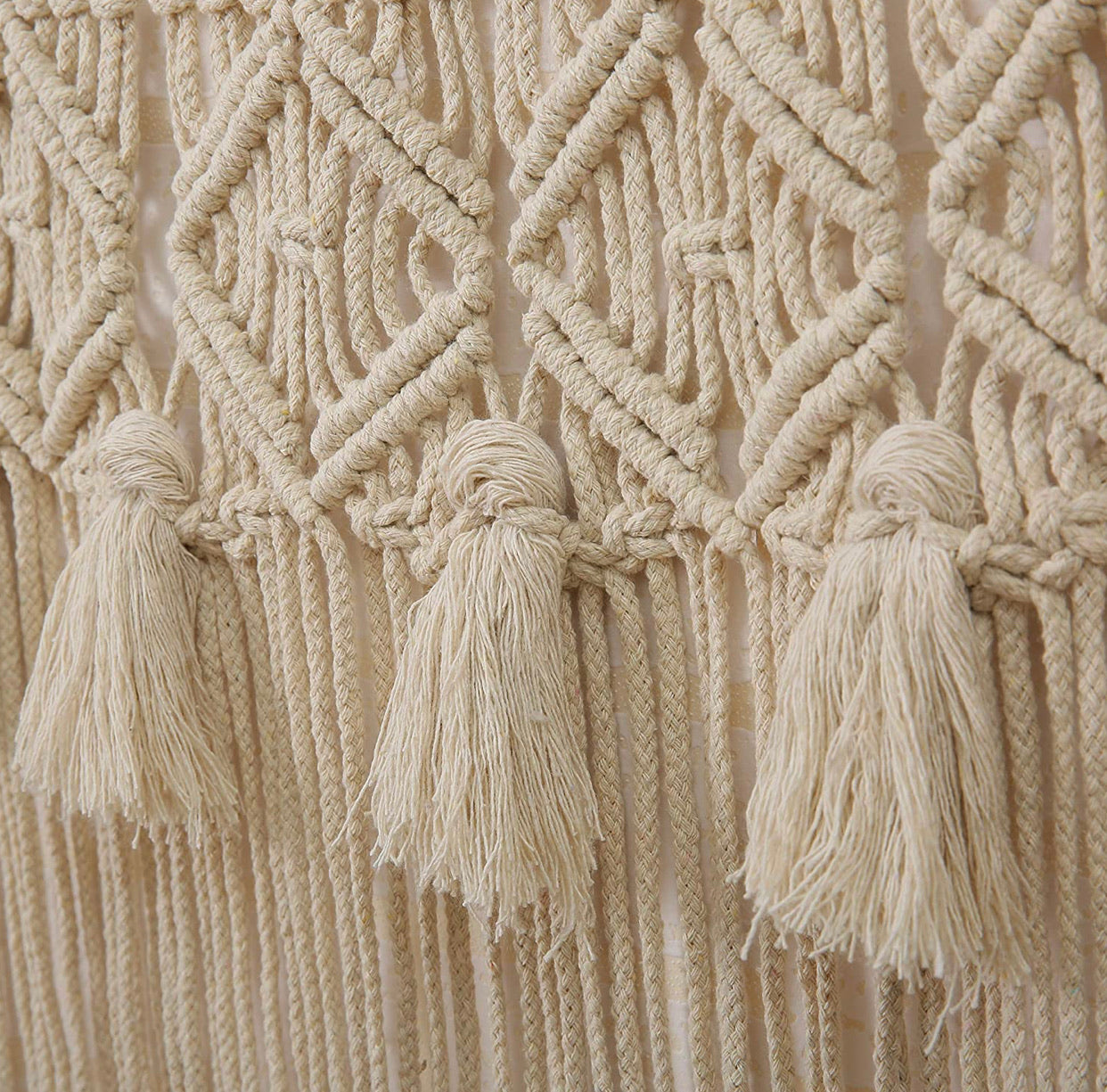 Cream macrame wall tapestry with tassels - Christina’s unique boutique LLC