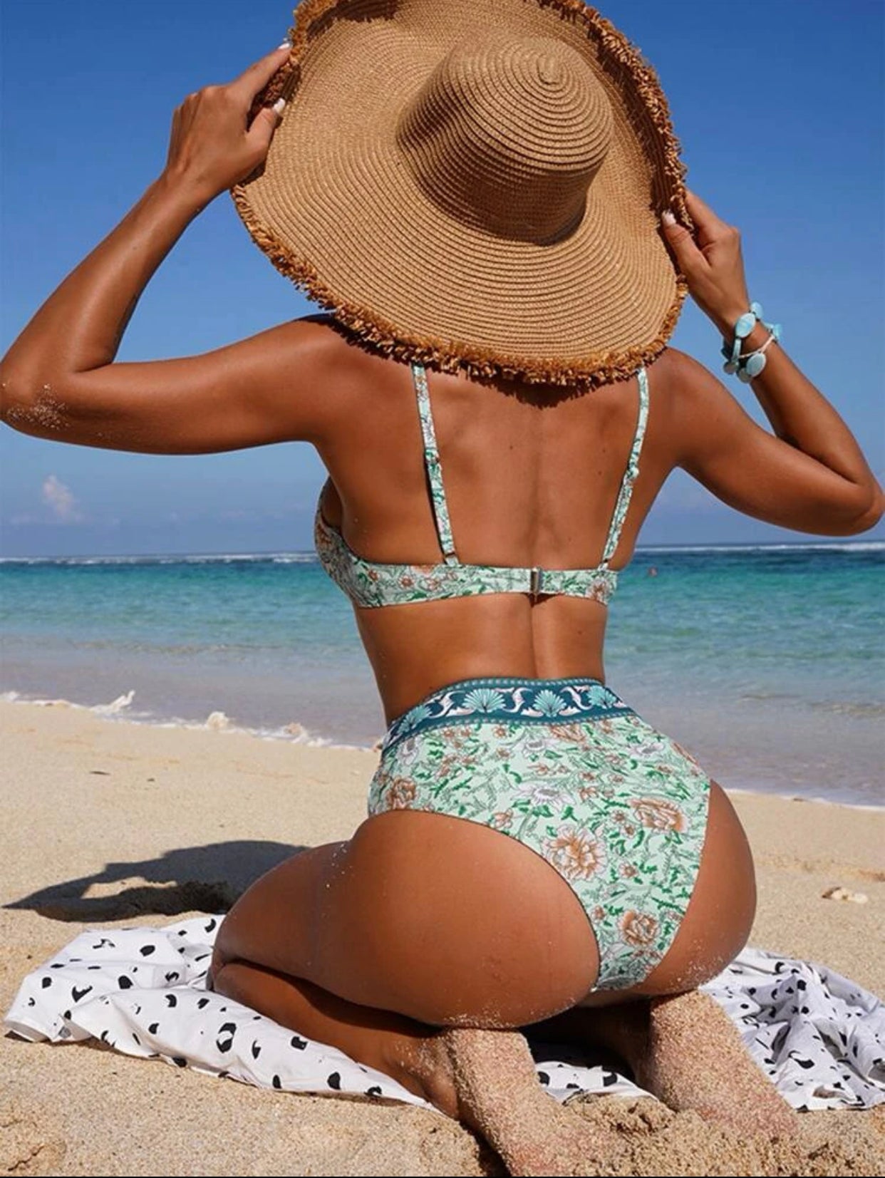 Floral print bikini swimsuit