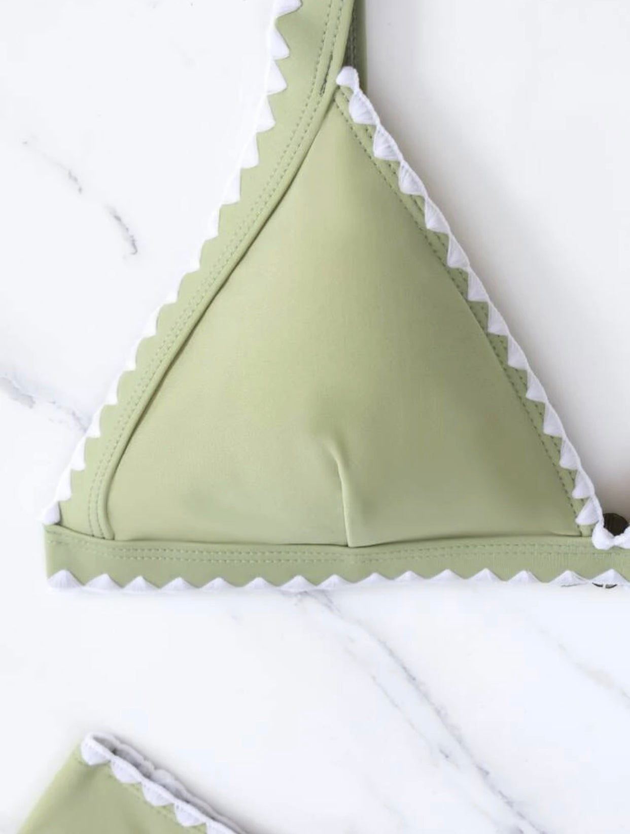 Stitch detail triangle bikini swimsuit