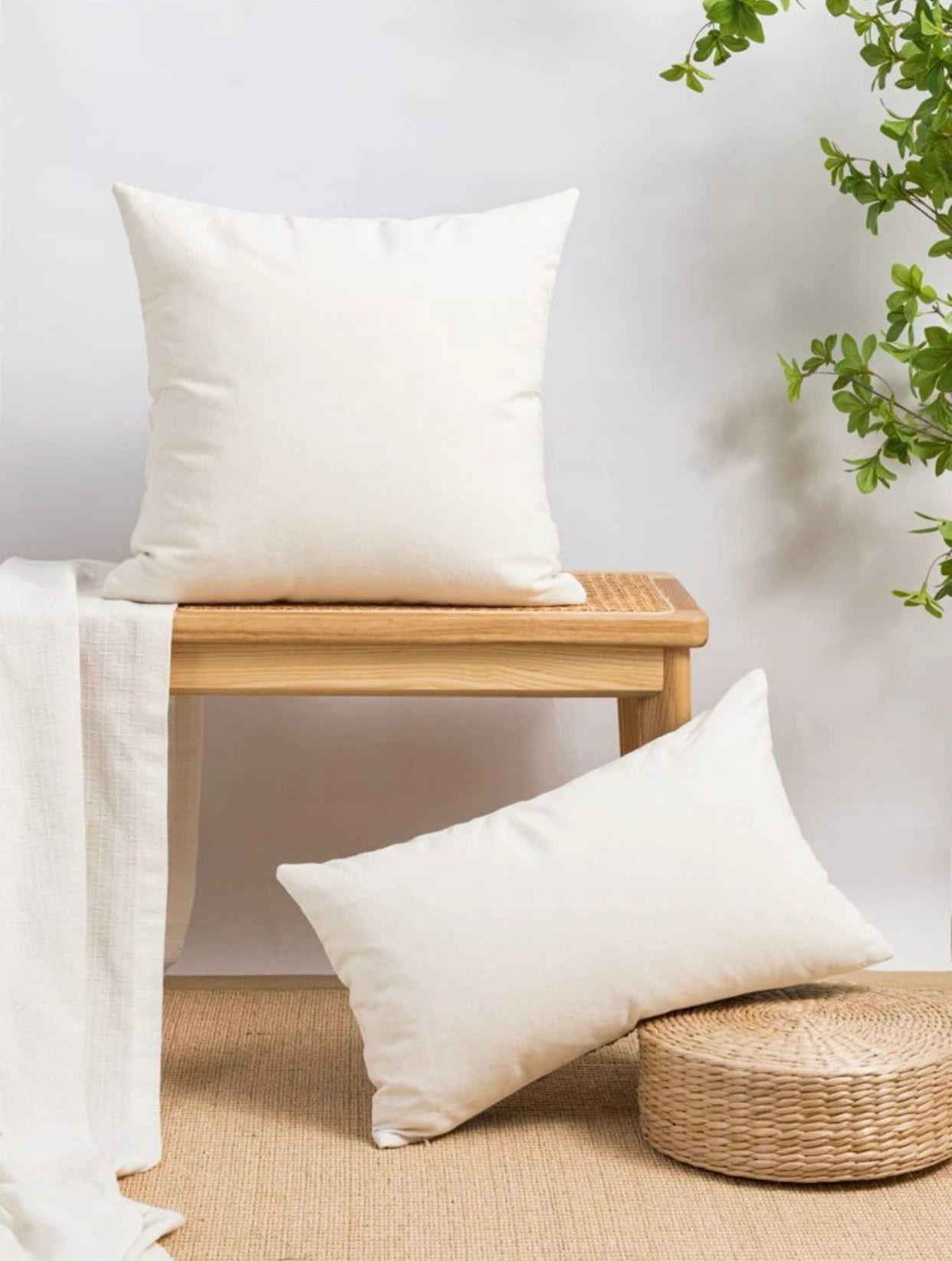 Color block tufted cushion cover without filler