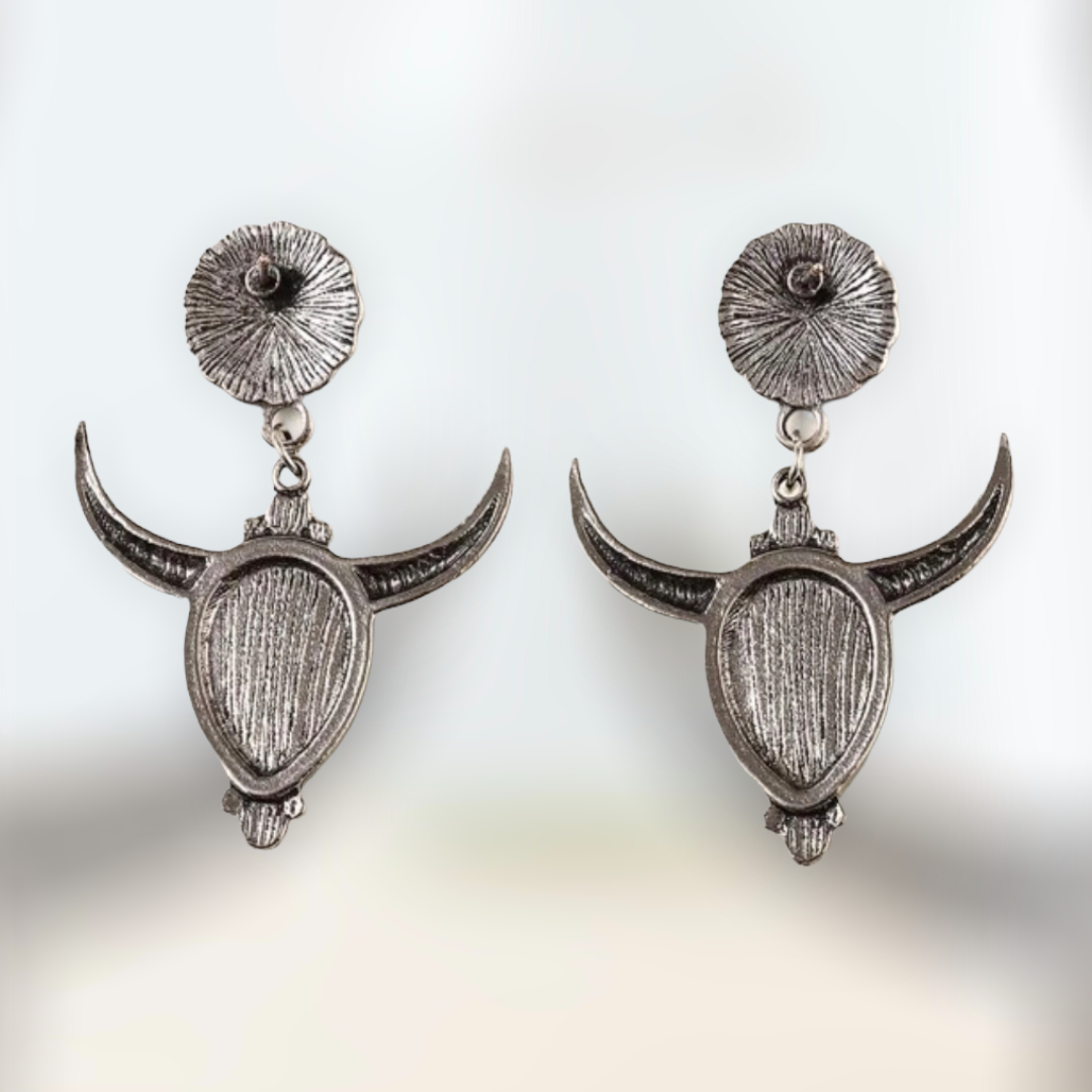 Turquoise decor charm drop earrings