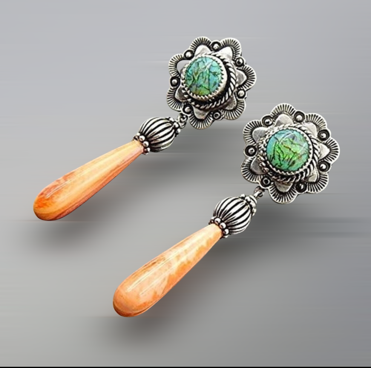 Unique silver agate inspired drop earrings