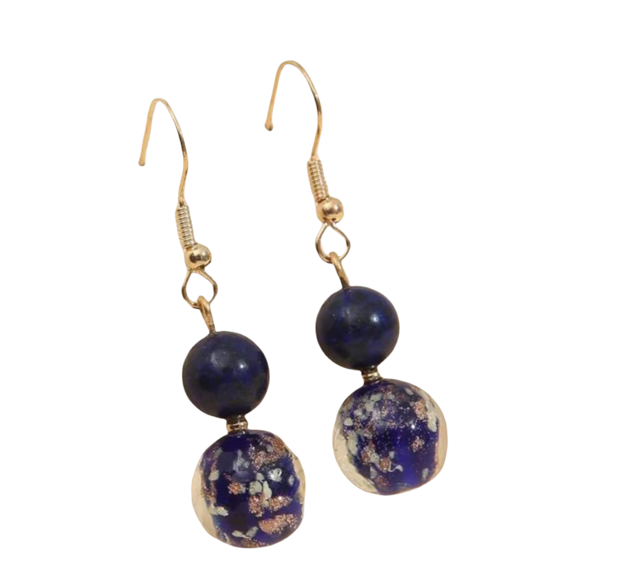 Glass ball drop earrings