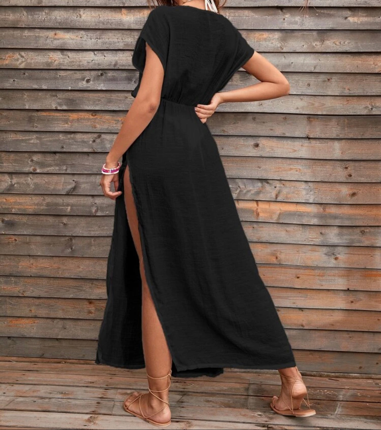 Split thigh drawstring waist cover up - Christina’s unique boutique LLC