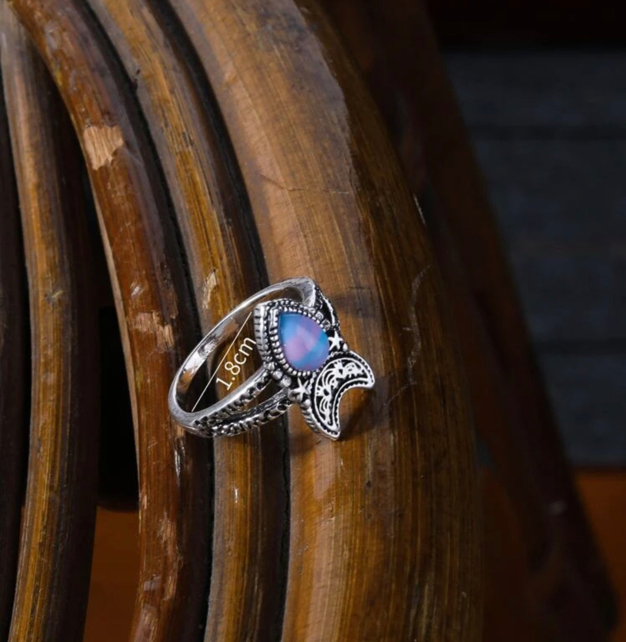 Moon decor ring. Size 7.