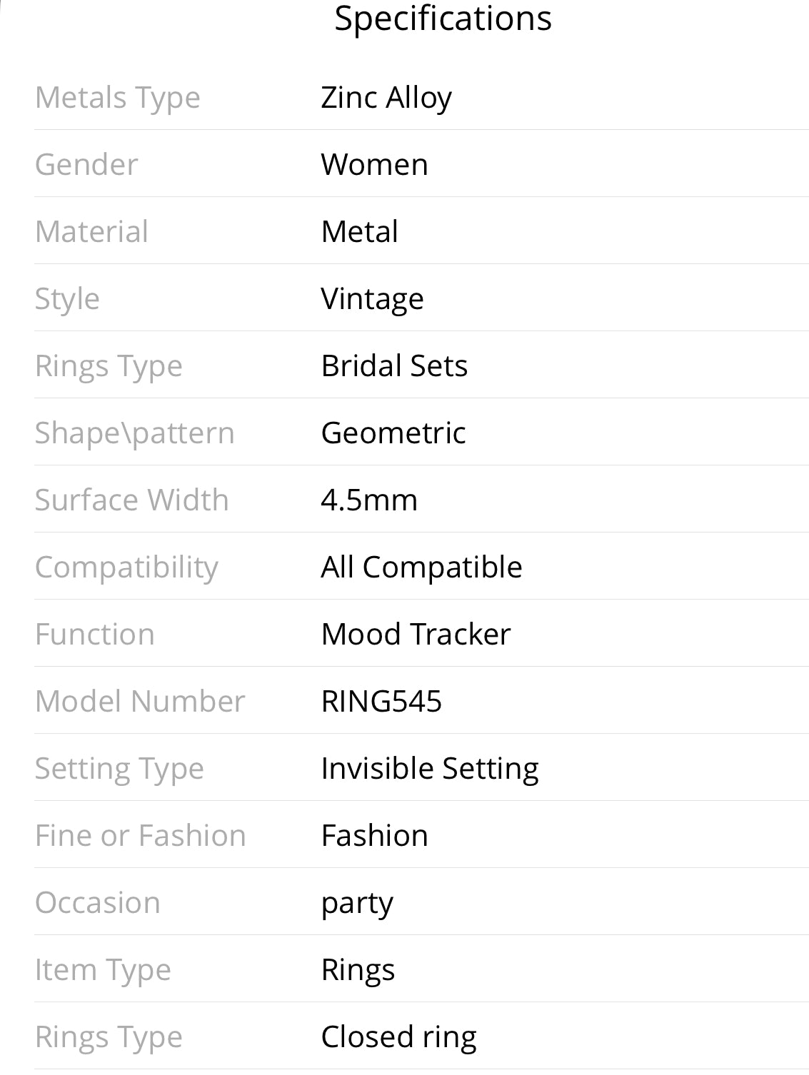 Trendy Vintage Luxurious 4 Circles Of Pearl Flowers Alloy Ladies Ring Weekend Party Bar Club Jewelry Accessories Set