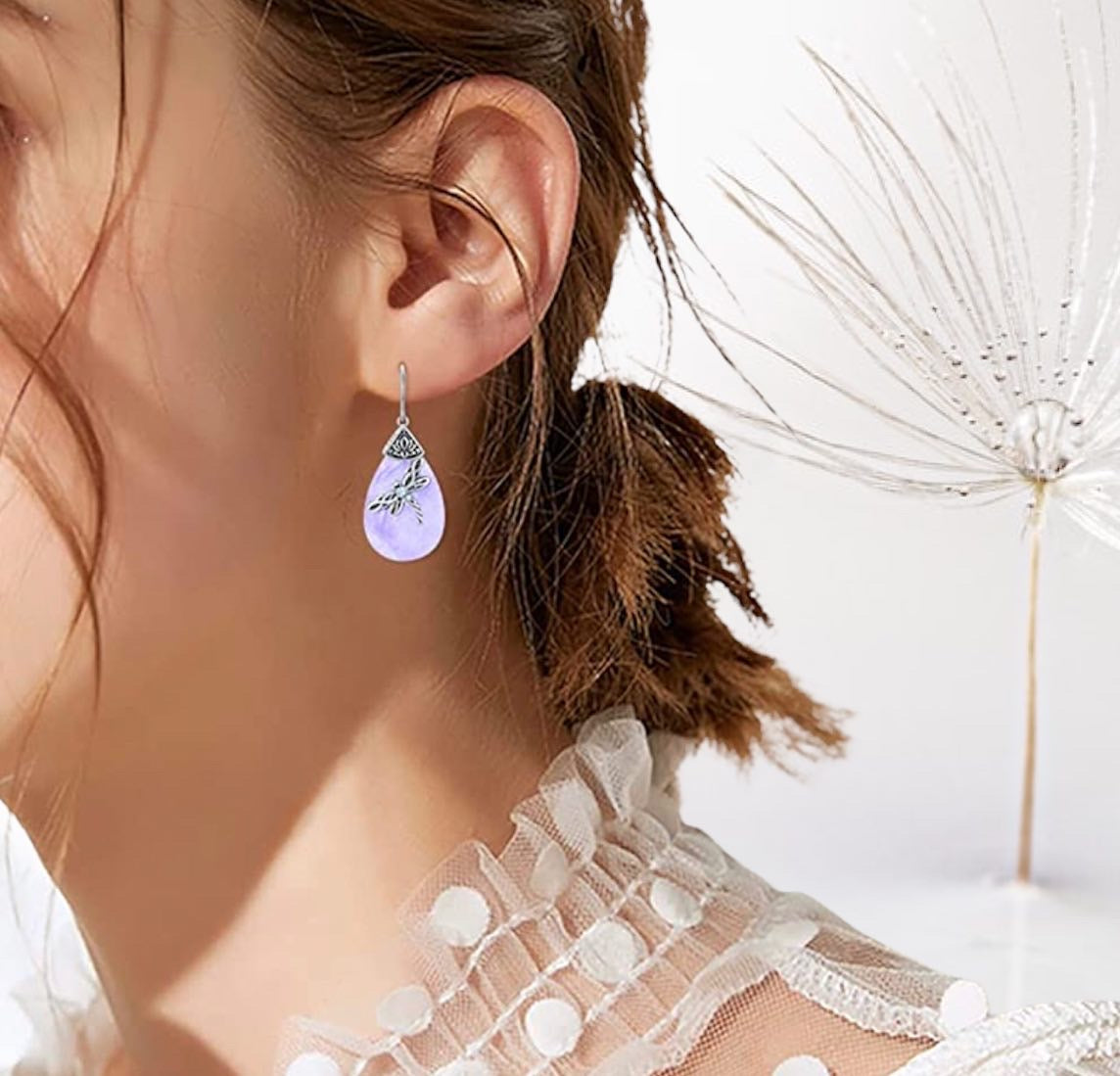 Sterling Silver Celtic Dragonfly Dangle Drop Earrings