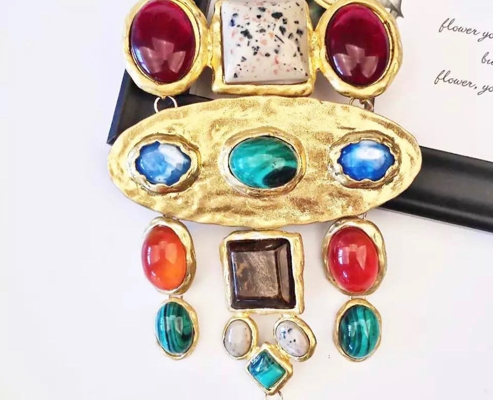 Vintage ZA Statement Stone Necklace