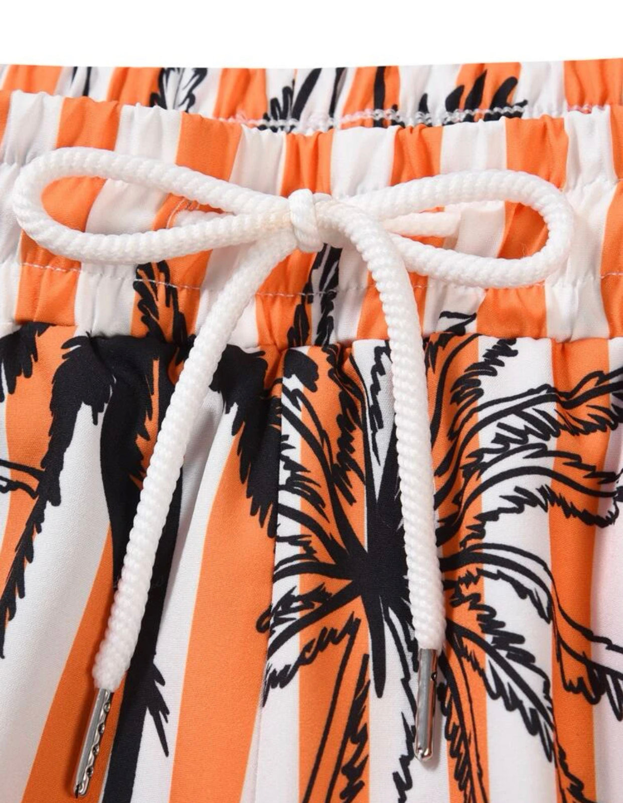 Guys tropical print striped shorts
